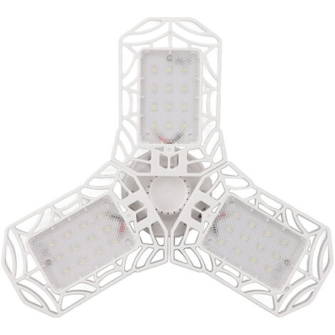 Jeffergarden Plafonnier LED déformable pour Garage, 6000K, E26, E27, avec 3 panneaux réglables, pour atelier, usine, salle de sport (1/5)