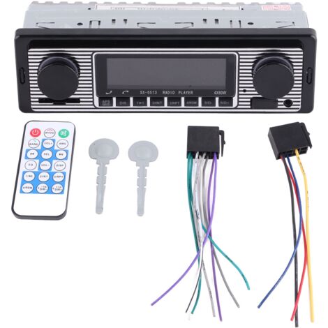 Autoradio Bluetooth Vintage Lecteur MP3 Stéréo USB AUX Audio stéréo de  voiture classique 