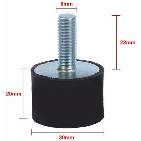 Lot De 4 Supports Anti-vibration M6 Caoutchouc 20x10mm - Pour Moteur, Compresseur, Pompe