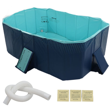 Jeffergarden – Piscine pliable surdimensionnée 1.6m – Gonflage rapide – PVC de qualité supérieure – Pour baignade en famille et animaux (1/5)