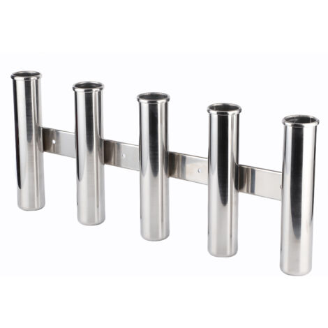 Jeffergarden Support de canne à pêche, 5 Tubes, matériel en acier inoxydable 304 pour bateau de Yacht marin (1/5)