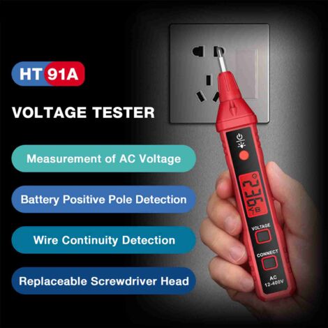 DollaTek Détecteur De Tension Sans Contact 12-1000V AC - Testeur Stylo Électrique Avec LED