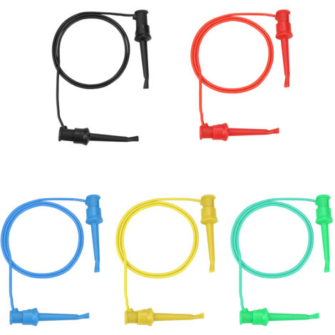 Lot De 2 De Test Multimètre, Fiche Banane à Angle Droit Vers Pinces Crocodiles Fils De Cable De Test Souples Pour Les Tests Electriques 1 M 99296332