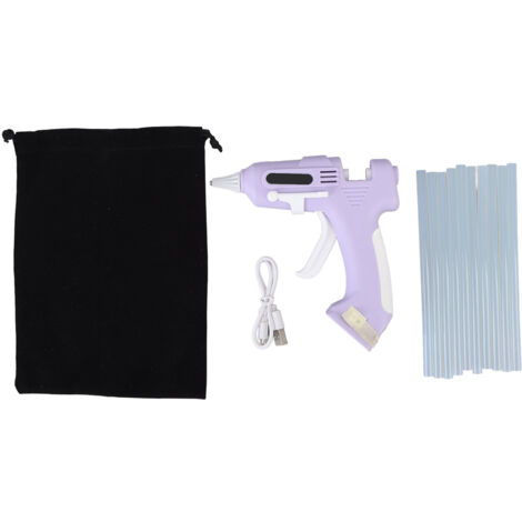 GARRYFIZH Electric Hot Melt Set with 10 7mm High Tack Sticks, Cordless Melting Tool for Home and Crafts, Purple (1/5)