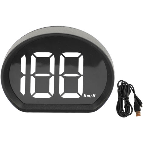 Jeffergarden Compteur de vitesse HUD pour voiture, câble USB universel, Plug and Play, grande police, LED, GPS numérique pour toutes les voitures X3, blanc, KM/H (1/5)