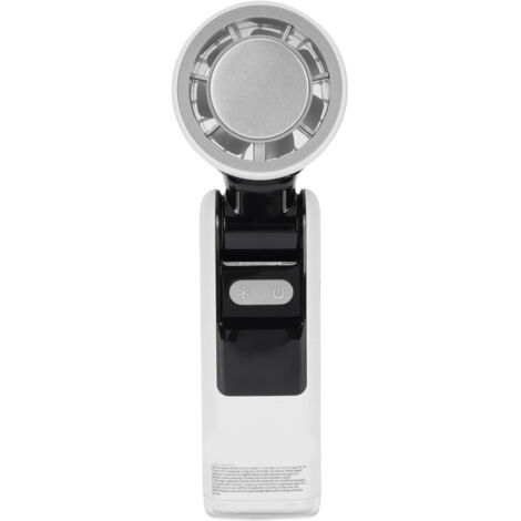 Jeffergarden Ventilateur portable rechargeable à LED, affichage numérique, 100 vitesses, pliable, à manivelle, avec lumière, pour les voyages en plein air, blanc (1/5)