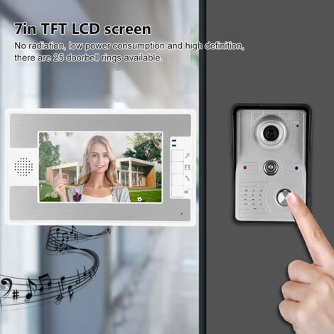 Sonnette Vidéo Avec écran Tft-lcd 7 Pouces Et Vision Nocturne