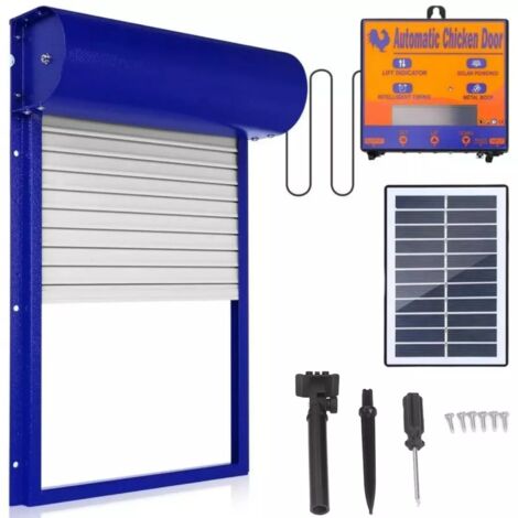 Rosvola – Porte automatique poulailler solaire – Tôle de fer et alliage d'aluminium – Minuterie programmable – Compatible poules, canards, oies (1/9)