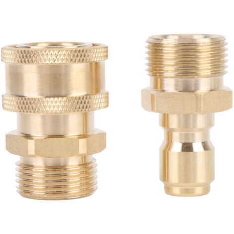 GARRYFIZH Pressure Washer Adapter Set 5000 PSI Brass M22 Male Thread Fitting 3/8in Quick Connector (1/5)