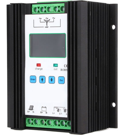 Jeffergarden – Contrôleur hybride solaire éolien 600W 12V 24V – Affichage LCD – Protection multiple – Efficacité de charge élevée