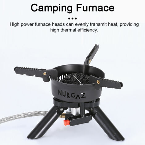 GARRYFIZH Réchaud de camping en métal portable pour barbecue de pique-nique, réchaud pliable pour eau bouillante, accessoires de cuisson (1/5)