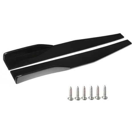 GARRYFIZH Lot de 2 jupes latérales universelles pour carrosserie de voiture, bas de caisse, diffuseur, ailettes, pare-chocs, noir (1/5)