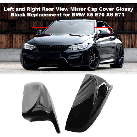 GARRYFIZH Coque de rétroviseur gauche et droite, noir brillant, pièces de rechange pour BMW X5 E70 X6 E71 (1/5)