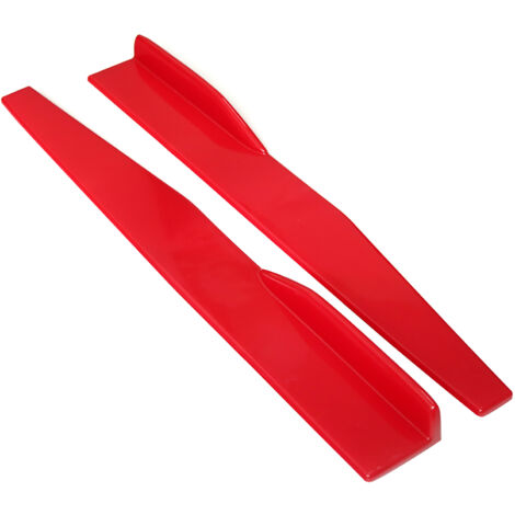 GARRYFIZH Lot de 2 jupes latérales universelles pour carrosserie de voiture, bas de caisse, diffuseur, ailettes, kit de pare-chocs, rouge (1/5)