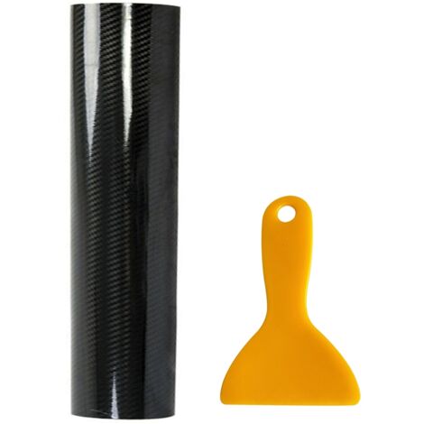 Film Adhésif Vinyle Fibre De Carbone 5D Noir 30x152 Cm - Imperméable, Pour Intérieur/extérieur Auto
