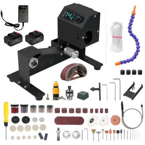 Mini Meuleuse De Banc Double Tête 200W - Polisseuse, Ponceuse à Bande, Tour