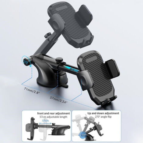 Quad Lock Support Voiture Ventouse Ultra-solide – Pour Pare-brise Et Tableau De Bord – Téléphone Bien Maintenu Même Sur Route Agitée
