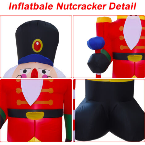 Casse Noisette Noel Soldat Casse-Noisette Gonflable Noël 240cm - Décoration Extérieure Avec Lumières LED - Souffleur Intégré Pere Noel