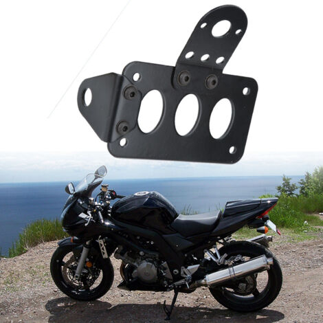 Support Fixation Latéral Universel Feu Arrière Moto - Support Plaque Immatriculation Aluminium