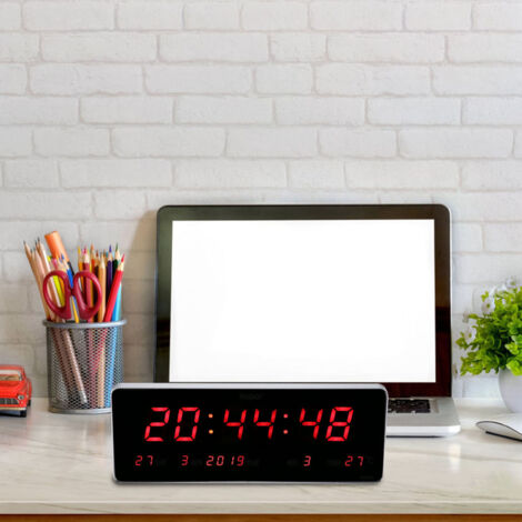 Horloge Murale LED Numérique Avec Calendrier Et Température - 3 Pouces