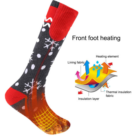 Chaussettes Chauffantes Rechargeables 5000 MAh – Contrôle Par App, 4 Niveaux, Coton, Pour Ski Et Randonnée