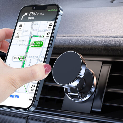 Support Voiture Magnétique 15W Avec Charge Rapide Sans Fil - Rotation 360° Et Ventouse Puissante - Compatible IPhone MagSafe
