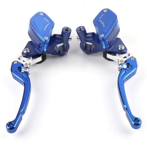 Jeffergarden Paire de Cylindre Maître Frein Hydraulique Moto 22mm CNC Levier Embrayage Réglable Bleu (1/5)
