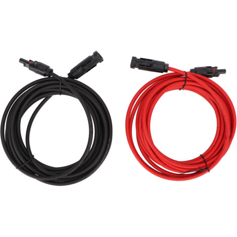 GARRYFIZH 1 paire de fils de panneau solaire 12awg avec connecteur, cble d'extension d'adaptateur solaire pour système photovoltaque, 2 mètres (1/5)