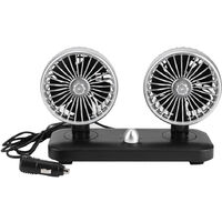 Jeffergarden 12V Universal Car Electric Fan Dual Head 180 ° Rotatif Auto Air Cooling Dashboard Mount