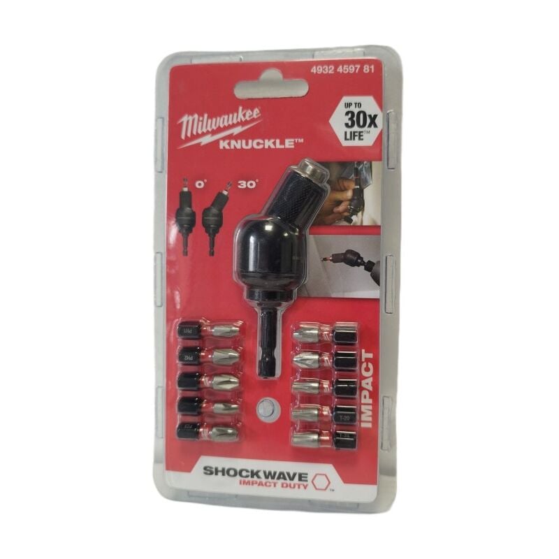 Milwaukee 4932459781 Renvoi d'angle cardan + 10 embouts vissage