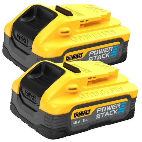Dewalt – Batterie POWERSTACK XR 18V – 2 batteries 5Ah Li-Ion – Durée de vie 2x plus longue – Puissance 50% supérieure (1/10)
