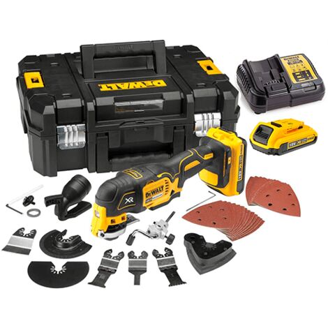 Dewalt DCS355D2T-QW Multi-Cutter Sans Fil XR 18V 2.0Ah Li-Ion Sans Charbons + 32 Accessoires Coffret TSTAK