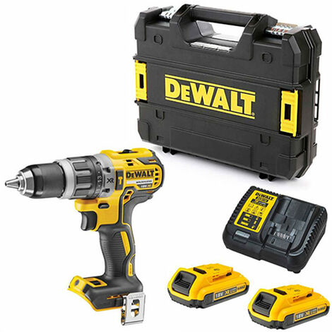 Dewalt – Perceuse-visseuse à percussion 18V DCD796D2 – 2 batteries 2.0Ah Li-Ion – Moteur Brushless pour béton et métal – Coffret Tstak - DCD796D2-QW
