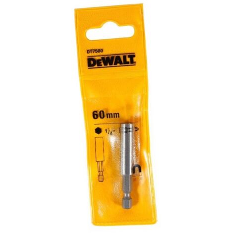 Dewalt – Porte-embout magnétique 60 mm DT7500 – Pour visseuse – Noyau trempé pour résistance accrue – Flexibilité et robustesse exceptionnelles - DT7500-QZ
