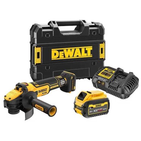 Dewalt – Meuleuse d'angle 125 mm – DCG409VST1QW – Vitesse variable 9000 tr/min – Alimentation 18V avec 1 batterie 6Ah et chargeur – TSTAK
