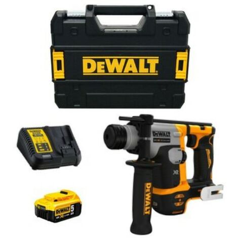 Dewalt – Perforateur burineur SDS-Plus 18V XR – Moteur Brushless – Force de frappe 2,5J – Pour béton et maçonnerie – Avec batterie 5,0Ah (1/6)