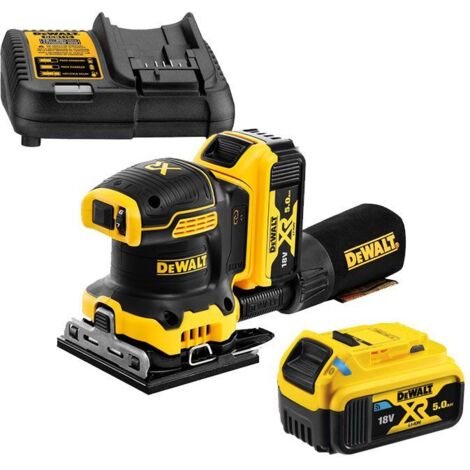 Dewalt DCW200P2 Ponceuse vibrante sans fil 18 V 108x115 mm + 2 x 5,0Ah Batteries + Chargeur + Coffret T-STAK