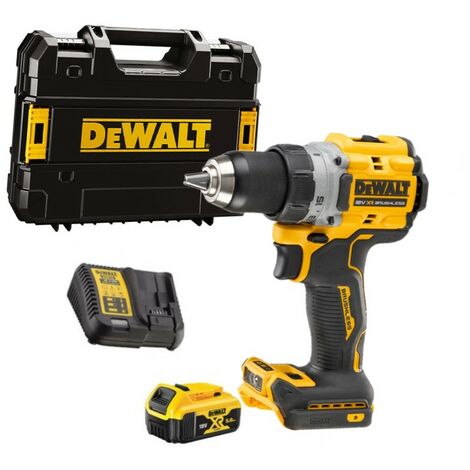 Dewalt – Perceuse visseuse 18V DCD800P1T – Moteur Brushless – Couple 90Nm – 1 batterie 5.0Ah – Chargeur et coffret T-STAK inclus