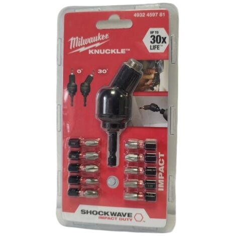 Milwaukee 4932459781 Renvoi d'angle cardan + 10 embouts vissage