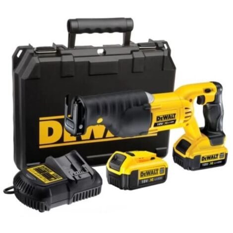 Dewalt – Scie sabre 18V Li-Ion XR – 2 batteries 4.0Ah – Changement de lame sans clé – Pour bois dur et béton armé