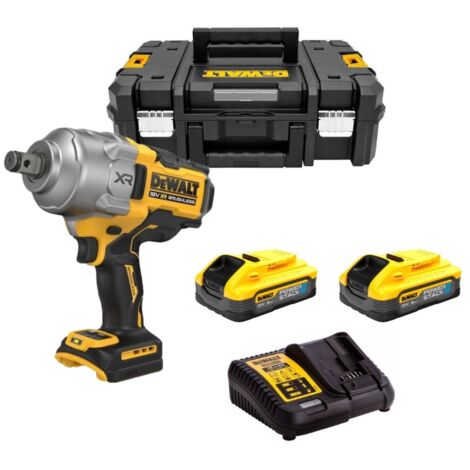 Dewalt – Clé à chocs sans fil 18V DCF964H2T – Moteur Brushless – Couple 2576Nm – 2 batteries 5.0Ah PowerStack + chargeur + coffret T-STAK