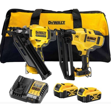 Dewalt – Cloueur 18V DCK246P2 – Kit XR avec 2 cloueurs DCN930 et DCN660 – 2x batteries 5Ah Li-Ion – Chargeur rapide et sac de transport