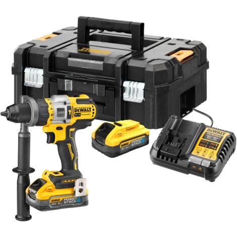 Dewalt – Perceuse-visseuse à percussion 18V DCD999H2TQW – 2 batteries 5,0Ah Powerstack – Moteur Brushless – Couple 126Nm – Coffret T-STAK (1/10)