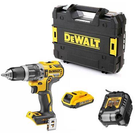 Dewalt – Perceuse-visseuse percussion compacte 18V DCD796D1 – Moteur Brushless – 1 batterie 2Ah – Chargeur multi-voltage – Pour béton armé - DCD796D1-QW