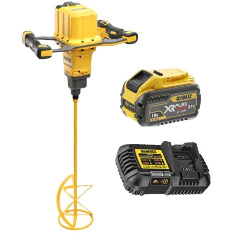 Dewalt – Malaxeur sans fil 54V DCD240X1 – Moteur Brushless – Vitesse variable 0-725 tr/min – Couple 25 Nm – Tige spirale 160 mm incluse - DCD240X1-QW