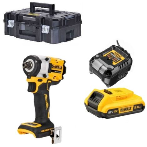 Dewalt DCF922D1T-QW Clé à choc sans fil sans charbon 18V Li-ion XR – 1 X 2.0Ah Batrerie + chargeur en Tstak