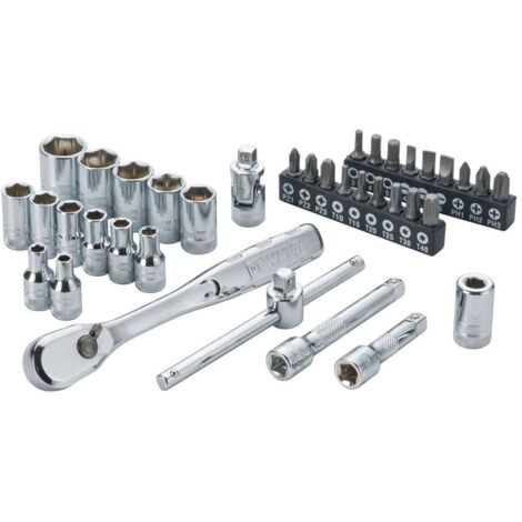 Dewalt DWMT19238-1 Jeu de 37 douilles a cliquet 1/4" (1/3)