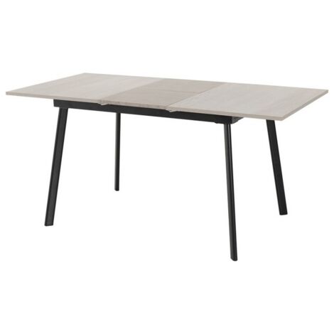 Avery Extending Dining Table - L80 x W160 x H76 cm - Concrete/Grey Oak Effect/Black
