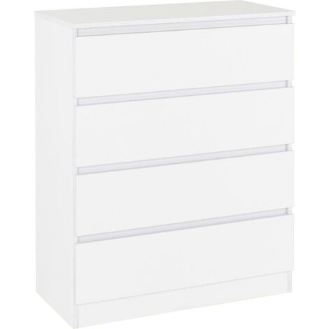 Malvern 4 Drawer Chest - L40 x W80 x H100 cm - White (1/5)