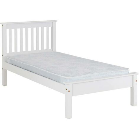 Monaco 3 Feet Bed Low Foot End - L204 x W102.5 x H102.5 cm - White (1/5)
